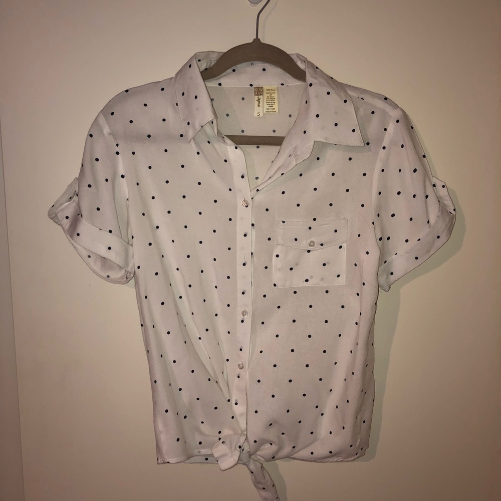Black and White Polka Dot Blouse